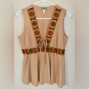 ✨ Vintage Y2K Twin USA Beaded Boho Empire Top - Size Large